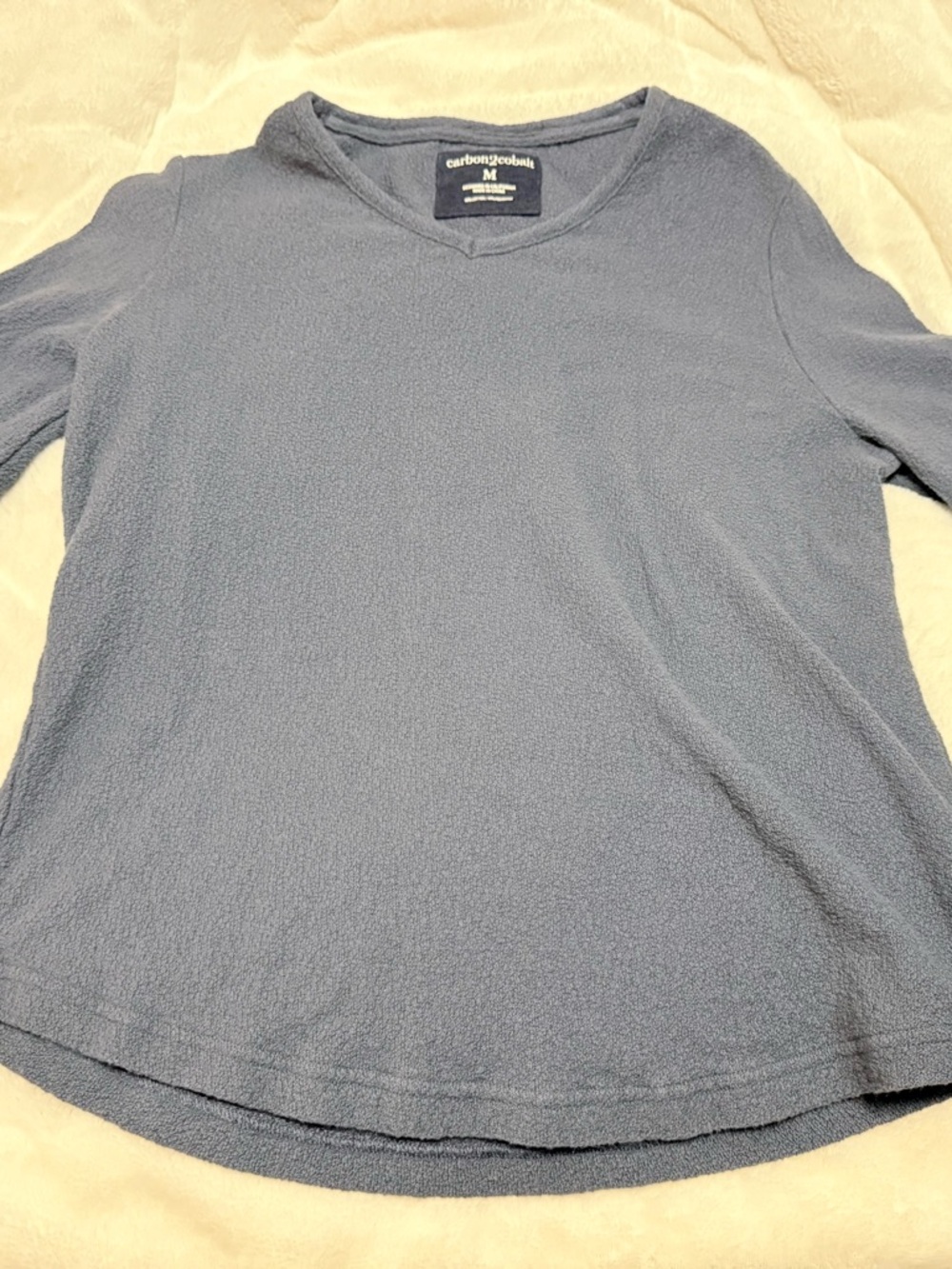 Carbon2Cobalt Women's Relaxed V-Neck Boucle long-sleeve tee